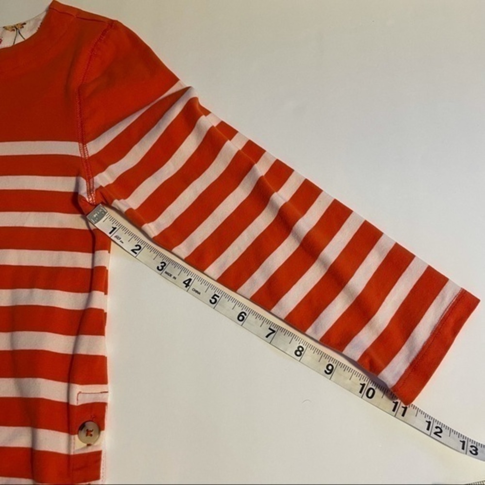 Anthropologie Meave Orange Striped Button Side Top - Picture 11 of 15